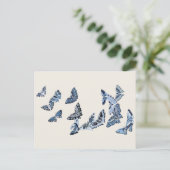 Kaleidoscoop van Blauwe Japanse Vlinders Briefkaart (Staand voorkant)