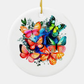 Kaleidoscoop van Butterflies Keramisch Ornament (Achterkant)