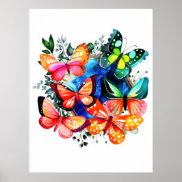 Kaleidoscoop van Butterflies Poster