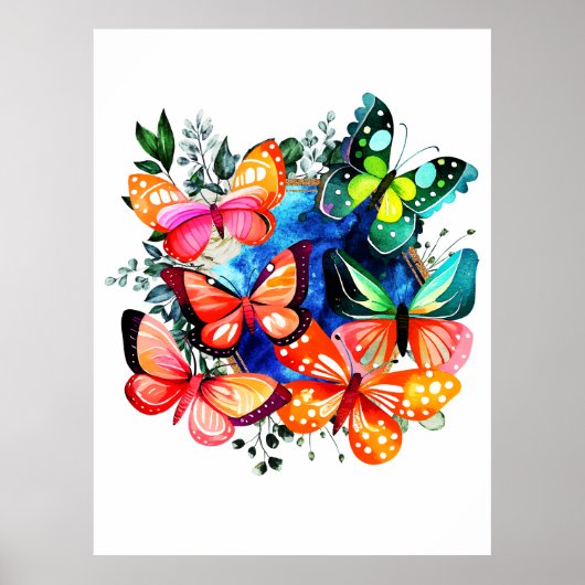 Kaleidoscoop van Butterflies Poster (Voorkant)