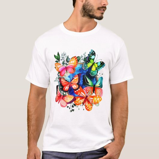 Kaleidoscoop van Butterflies T-shirt (Voorkant)