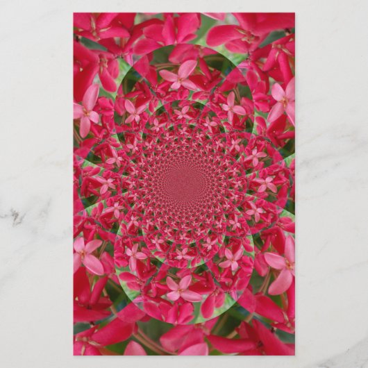 Kaleidoscoop van Crimson: Bloed Milkweed Flower Ar Briefpapier (Voorkant)