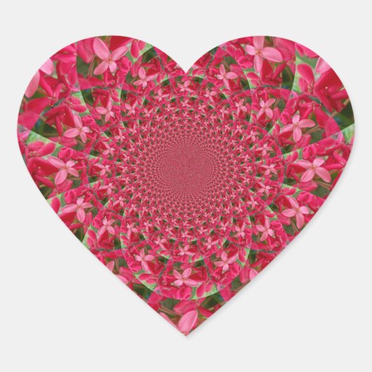 Kaleidoscoop van Crimson: Bloed Milkweed Flower Ar Hart Sticker (Voorkant)