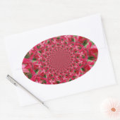 Kaleidoscoop van Crimson: Bloed Milkweed Flower Ar Ovale Sticker (Envelop)