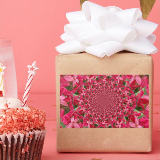 Kaleidoscoop van Crimson: Bloed Milkweed Flower Ar Rechthoekige Sticker (Feest)