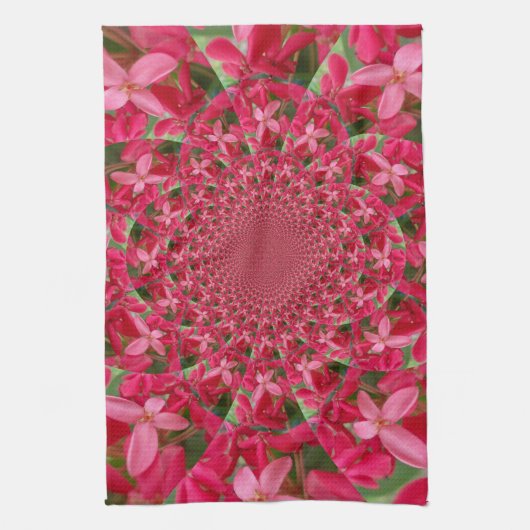 Kaleidoscoop van Crimson: Bloed Milkweed Flower Ar Theedoek (Verticaal)