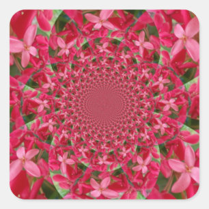 Kaleidoscoop van Crimson: Bloed Milkweed Flower Ar Vierkante Sticker