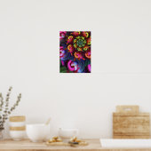 Kaleidoscoop van fractale spiralen poster (Keuken)