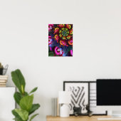 Kaleidoscoop van fractale spiralen poster (Thuiskantoor)