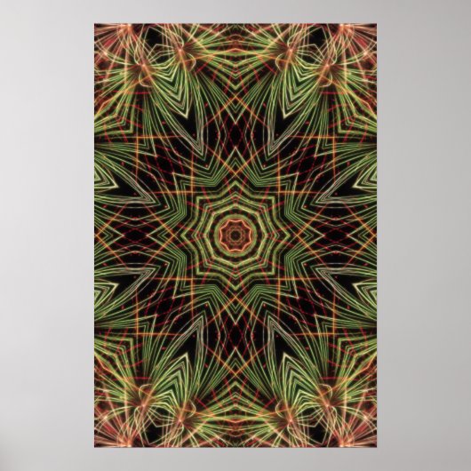 "Kaleidoscoop van Groen" Poster (Voorkant)