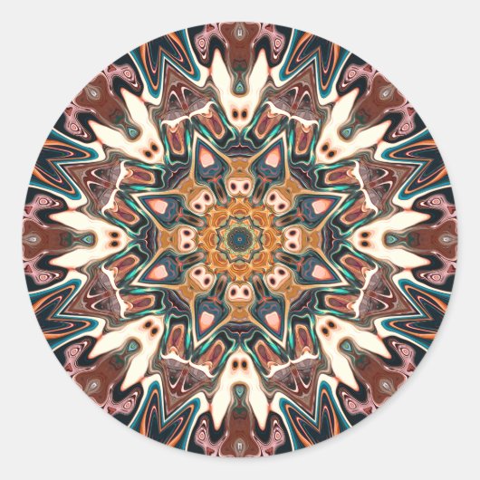 Kaleidoscoop van kleuren ronde sticker (Voorkant)
