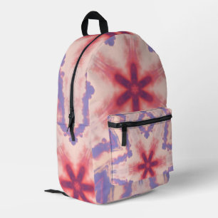 Kaleidoscoop van roze en Paarse lucht Bedrukte Rugzak