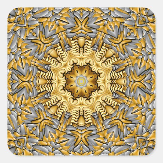  Kaleidoscoop Vierkante Sticker (Voorkant)