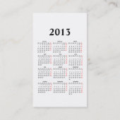 Kaleidoscoop Visitekaartje met kalender 2013 (Achterkant)