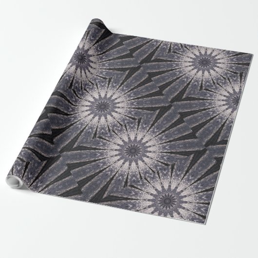 Kaleidoscoop Vloerkleppen van blauw en grijs Cadeaupapier (Uitgerold)