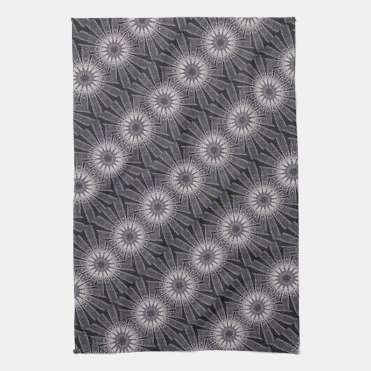 Kaleidoscoop Vloerkleppen van blauw en grijs Theedoek (Verticaal)