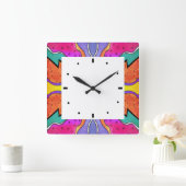 KALEIDOSCOOP WATERCOLOR VIERKANTE KLOK (Huis)