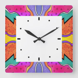 KALEIDOSCOOP WATERCOLOR VIERKANTE KLOK
