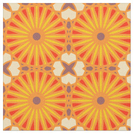 Kaleidoscoop Wielpatroon P Baksteen Rood Geel Stof