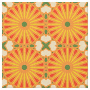 Kaleidoscoop Wielpatroon P Groen Rood Geel Stof