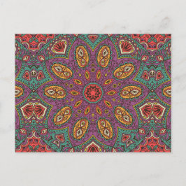 Kaleidoscoop Yoga Patroon Briefkaart