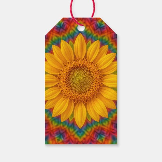Kaleidoscoop Zonnebloem Cadeaulabel (Voorkant)