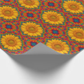 Kaleidoscoop Zonnebloem  Cadeaupapier (Hoek)
