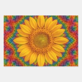 Kaleidoscoop Zonnebloem Inpakpapier Vel