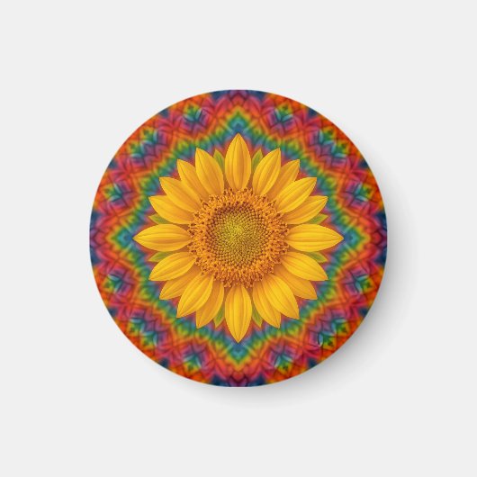 Kaleidoscoop Zonnebloem Magneet (Voorkant)