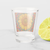 Kaleidoscoop Zonnebloem  Shot Glas (Achterkant)