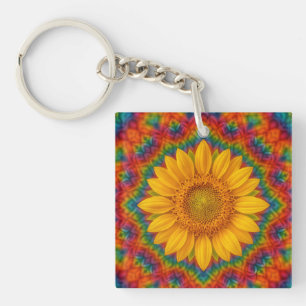Kaleidoscoop Zonnebloem Sleutelhanger