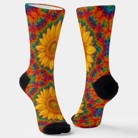 Kaleidoscoop Zonnebloem Soks Sokken (Gebogen)