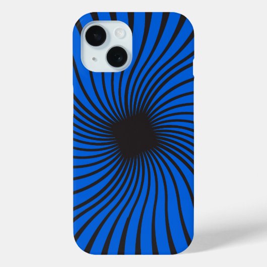 Kaleidoscoop Zwart en Helder Blauw Case-Mate iPhone Case (Achterkant)