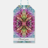 Kaleidoscoopdauw druppels: Abstracte bloemkunst Cadeaulabel (Voorkant)