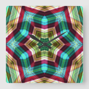 Kaleidoscoopster die naar hexagon migreert met die vierkante klok