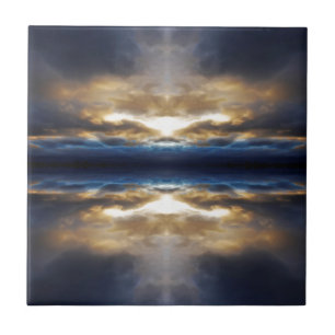 Kaleidoscoopwolken bij zonsondergang tegeltje