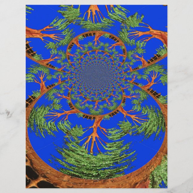 Kaleidoscope Acacia Tree Art Print/Graphic (Voorkant)