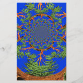 Kaleidoscope Acacia Tree Art Print/Graphic Briefpapier (Voorkant)