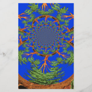 Kaleidoscope Acacia Tree Art Print/Graphic Briefpapier