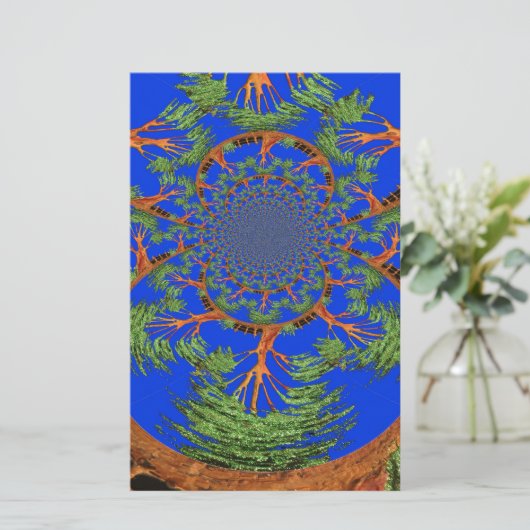 Kaleidoscope Acacia Tree Art Print/Graphic Briefpapier (Staand voorkant)