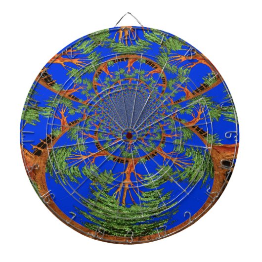Kaleidoscope Acacia Tree Art Print/Graphic Dartbord (Voorkant)