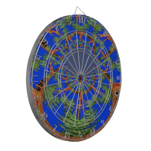 Kaleidoscope Acacia Tree Art Print/Graphic Dartbord (Voorkant Links)