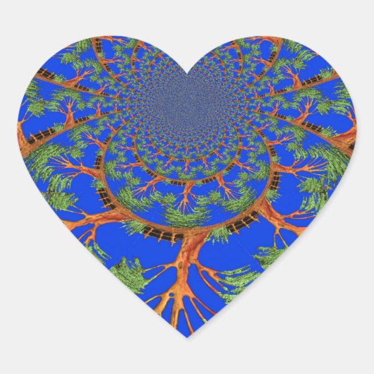 Kaleidoscope Acacia Tree Art Print/Graphic Hart Sticker (Voorkant)