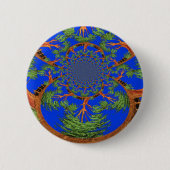Kaleidoscope Acacia Tree Art Print/Graphic Ronde Button 5,7 Cm (Voorkant)