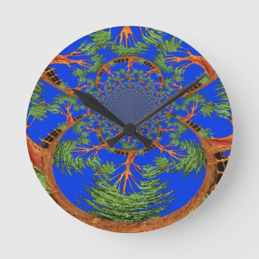 Kaleidoscope Acacia Tree Art Print/Graphic Ronde Klok (Voorkant)