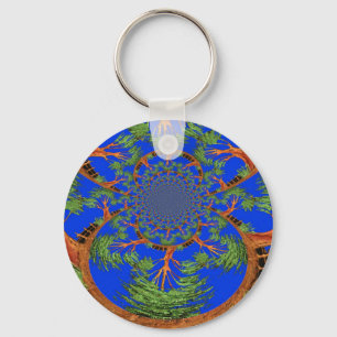 Kaleidoscope Acacia Tree Art Print/Graphic Sleutelhanger
