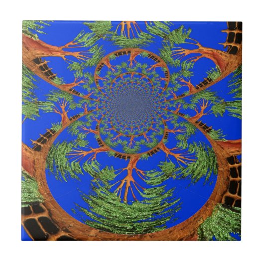 Kaleidoscope Acacia Tree Art Print/Graphic Tegeltje (Voorkant)