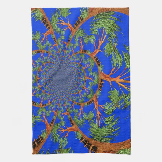 Kaleidoscope Acacia Tree Art Print/Graphic Theedoek (Verticaal)