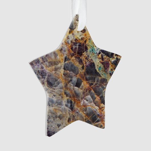 Kaleidoscope Agate Stone Patroon Ornament (voorkant)