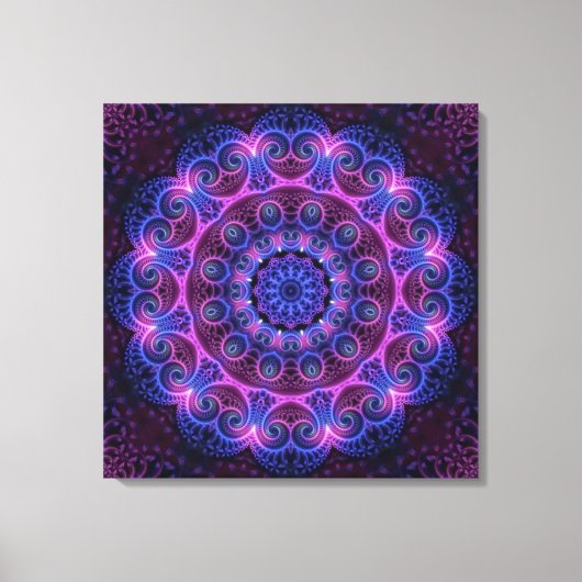 Kaleidoscope Apophysis Mandala Hearts Canvas Afdruk (Voorkant)